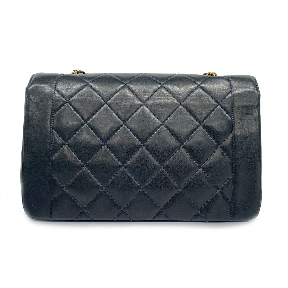 Chanel Shoulder Bag Diana Chain Lambskin Black Gold Hardware Women's - Picture 14 of 14